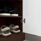 4-Tier Shoe Cabinet with Drawer & 2 Doors, Adjustable Shelves – Walnut / Natural