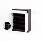4-Tier Shoe Cabinet with Drawer & 2 Doors, Adjustable Shelves – Walnut / Natural
