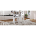 Retro Computer Desk with Chair, 4 Drawers & Shelf, 1-Person – White / Espresso