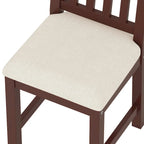 Retro Computer Desk with Chair, 4 Drawers & Shelf, 1-Person – White / Espresso