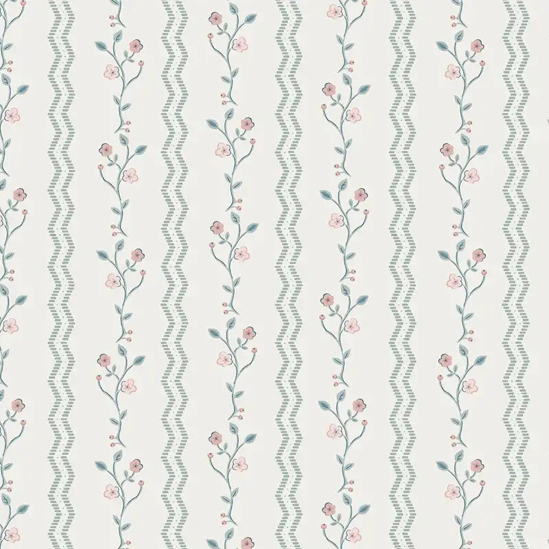 Laura Ashley Blencow Stripe Dark Duck Egg Blue Wallpaper