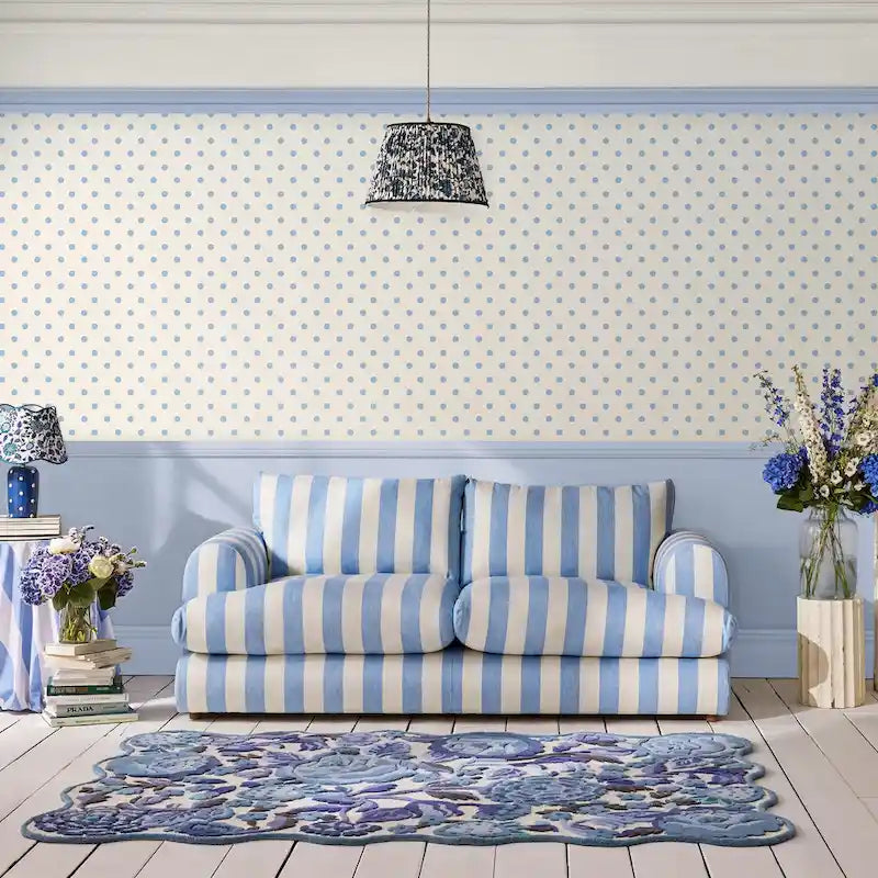 Papel pintado Button Spot azul