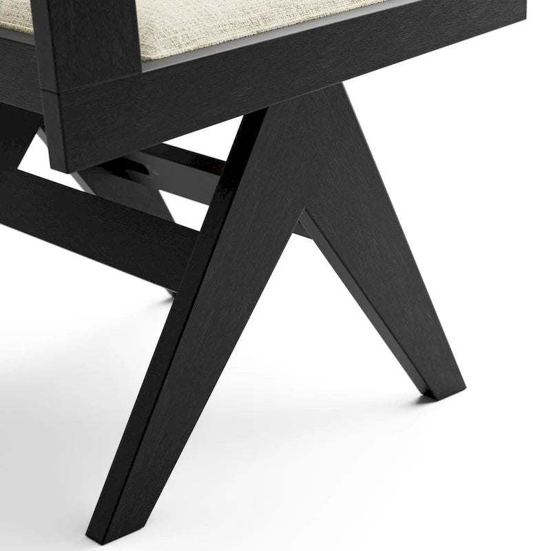 Black Round Dining Table Set for 7, Pedestal Base, Fabric Upholstered Chairs