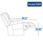 Blue / Green / Beige Oversized Swivel Rocking Recliner – Single Seat, Fabric Upholstery