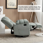 Blue / Green / Beige Oversized Swivel Rocking Recliner – Single Seat, Fabric Upholstery