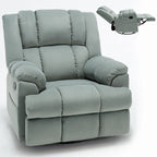 Blue / Green / Beige Oversized Swivel Rocking Recliner – Single Seat, Fabric Upholstery