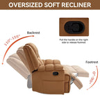Blue / Green / Beige Oversized Swivel Rocking Recliner – Single Seat, Fabric Upholstery