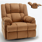 Blue / Green / Beige Oversized Swivel Rocking Recliner – Single Seat, Fabric Upholstery