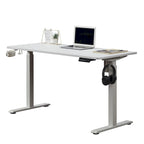 55" Electric Height-Adjustable Sit-Stand Desk, White, 1-Person