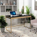 48" Computer Desk with Drawers & Charging Ports – Black / White, 1-Person