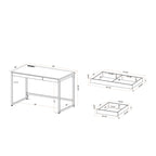 48" Computer Desk with Drawers & Charging Ports – Black / White, 1-Person