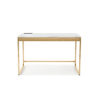 48" Computer Desk with Drawers & Charging Ports – Black / White, 1-Person