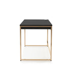 48" Computer Desk with Drawers & Charging Ports – Black / White, 1-Person