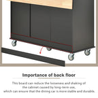 Black Rolling Kitchen Island with Drop-Leaf Bar, Drawers & Storage – For 2