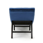 Tufted Velvet Chaise Lounge, Single Seat, Dark Brown Legs
