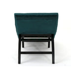 Tufted Velvet Chaise Lounge, Single Seat, Dark Brown Legs
