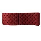 Tufted Velvet Chaise Lounge, Single Seat, Dark Brown Legs