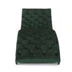 Tufted Velvet Chaise Lounge, Single Seat, Dark Brown Legs