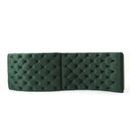 Tufted Velvet Chaise Lounge, Single Seat, Dark Brown Legs