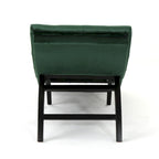 Tufted Velvet Chaise Lounge, Single Seat, Dark Brown Legs
