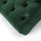 Tufted Velvet Chaise Lounge, Single Seat, Dark Brown Legs