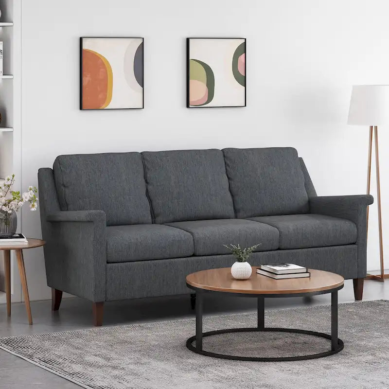 3-Seat Sofa, Beige / Espresso / Light Blush, Modern Style, Seats 3