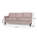 3-Seat Sofa, Beige / Espresso / Light Blush, Modern Style, Seats 3