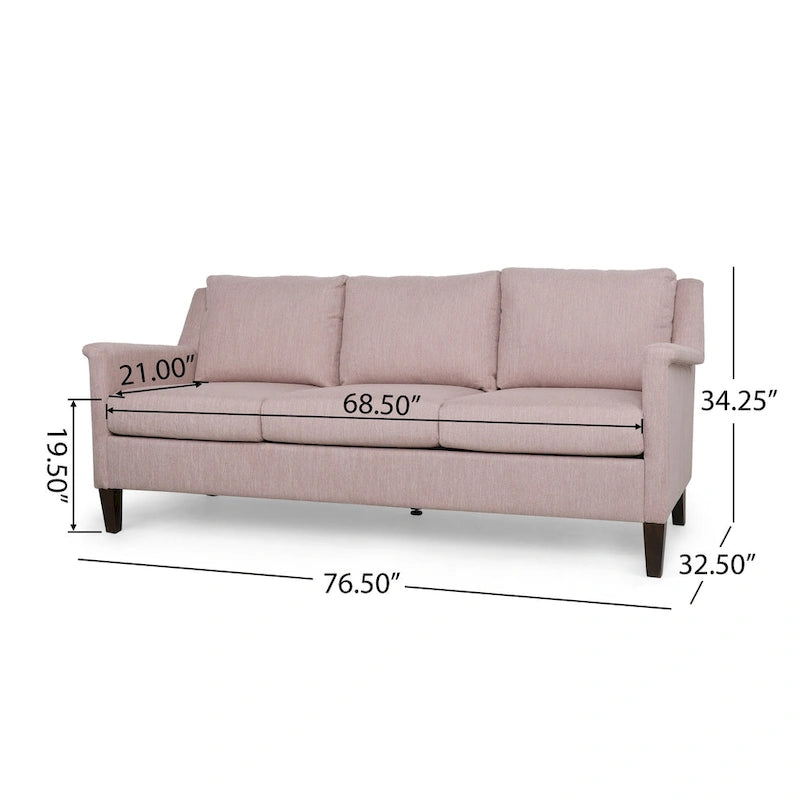 3-Seat Sofa, Beige / Espresso / Light Blush, Modern Style, Seats 3