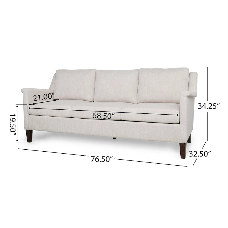 3-Seat Sofa, Beige / Espresso / Light Blush, Modern Style, Seats 3