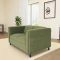 Mid-Century Modern Upholstered Loveseat, 2-Seater, Solid Wood Frame