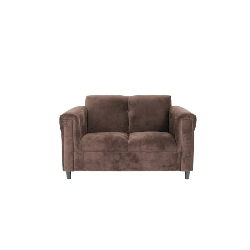 Mid-Century Modern Upholstered Loveseat, 2-Seater, Solid Wood Frame