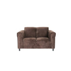 Mid-Century Modern Upholstered Loveseat, 2-Seater, Solid Wood Frame