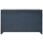 Storage Bench with Cushion, 2 Drawers & Basket – Espresso / Oak / White / Blue, 1-Seater