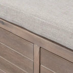 Storage Bench with Cushion, 2 Drawers & Basket – Espresso / Oak / White / Blue, 1-Seater