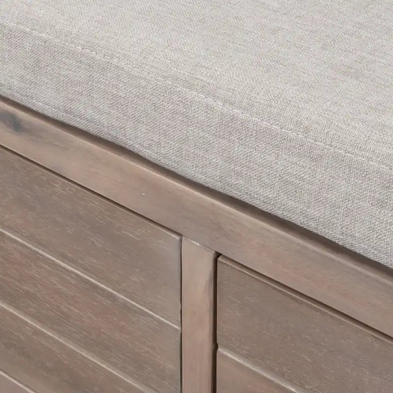 Storage Bench with Cushion, 2 Drawers & Basket – Espresso / Oak / White / Blue, 1-Seater