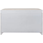 Storage Bench with Cushion, 2 Drawers & Basket – Espresso / Oak / White / Blue, 1-Seater