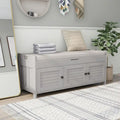 Rustic Storage Bench with Shutter Doors, 2-Seat