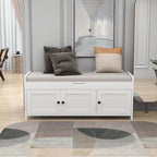 Rustic Storage Bench with Shutter Doors, 2-Seat
