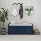 Rustic Storage Bench with Shutter Doors, 2-Seat