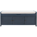 Rustic Storage Bench with Shutter Doors, 2-Seat