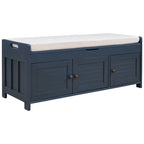 Rustic Storage Bench with Shutter Doors, 2-Seat