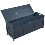 Rustic Storage Bench with Shutter Doors, 2-Seat
