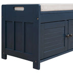 Rustic Storage Bench with Shutter Doors, 2-Seat