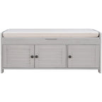 Rustic Storage Bench with Shutter Doors, 2-Seat