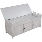Rustic Storage Bench with Shutter Doors, 2-Seat