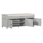 Rustic Storage Bench with Shutter Doors, 2-Seat