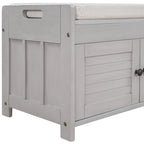 Rustic Storage Bench with Shutter Doors, 2-Seat