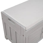 Rustic Storage Bench with Shutter Doors, 2-Seat