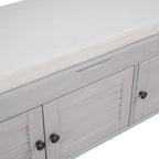 Rustic Storage Bench with Shutter Doors, 2-Seat