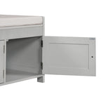 Rustic Storage Bench with Shutter Doors, 2-Seat
